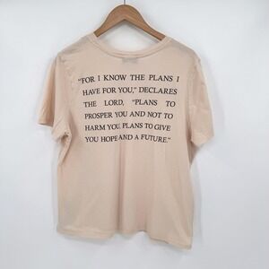 Forever 21 Cream Jeremiah 29:11 Bible Verse Short Sleeve Cotton T-Shirt 0X Women